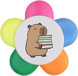 Azeeda 'Capybara with Books' Flower Shape Hig...
