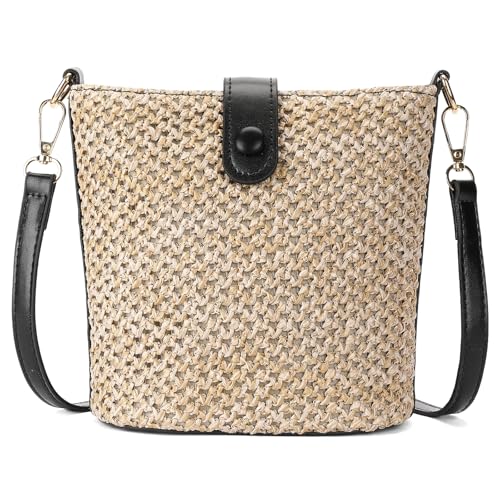 Image of RNIEGA Small Straw Crossbody Bag for Women Woven Summer Shoulder Phone Purse Beach Handbag for Vacation