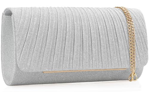 Image of Women's Sparkling Evening Clutch Purse-Glitter Handbag with Detachable Strap for Weddings, Prom, Cocktail Parties