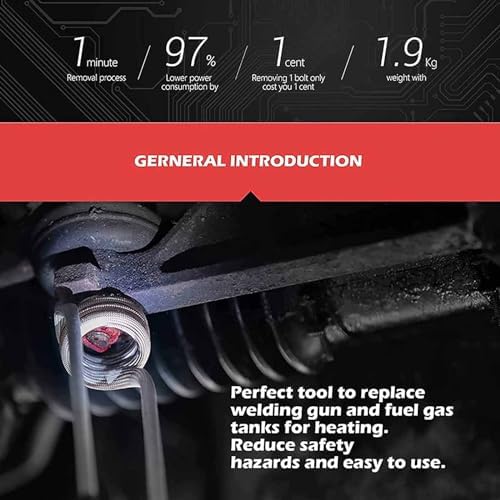 Magnetic Induction Heater Kit, 110/220V Bolt Remover Tool with 4 Coils, Flameless Nut and Stud Dismantle Gun for Easy Bolt Removal, Ideal for Mechanics and DIY Projects
