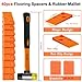 Laminate/Vinyl Flooring Tools, NAACOO Heavy Tapping Block for Vinyl Plank Floor, Heavy Pull Bar, 10”Contour Gauge, 40pc Flooring Spacers, Rubber Mallet | 5 in 1 Floor Installation Kit