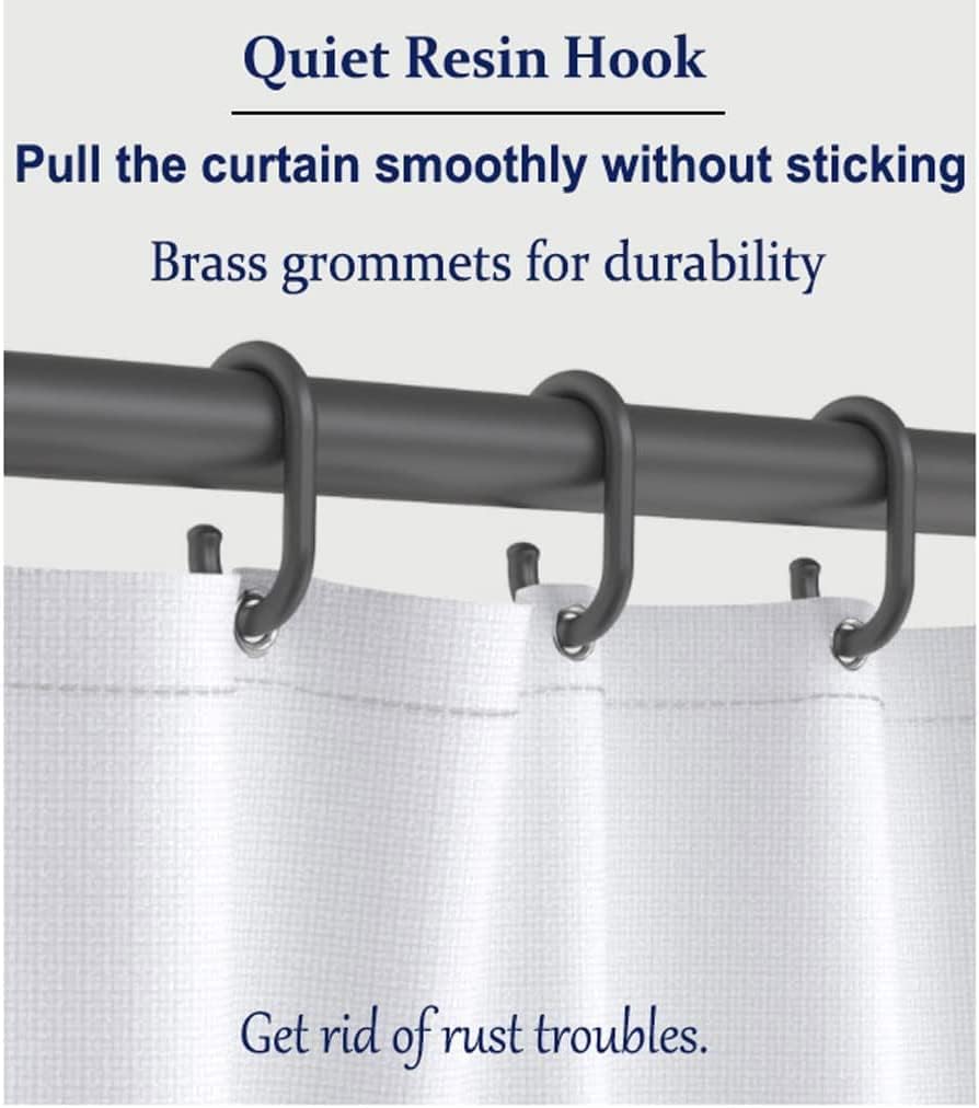 Best Shower Curtain Extra Long Shower Curtains with Hooks and Metal Grommets Polyester Fabric Shower Curtain Liners Tub Curtains for Bathroom Bath Decor (A1 150x180cm)