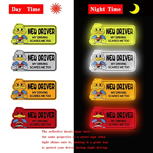 Biinfu Reflective New Driver Sticker, Student Decal For Car, Vehicle Keep Distance Sign Bumper Funny Duck Sticker-Orange #TOP5
