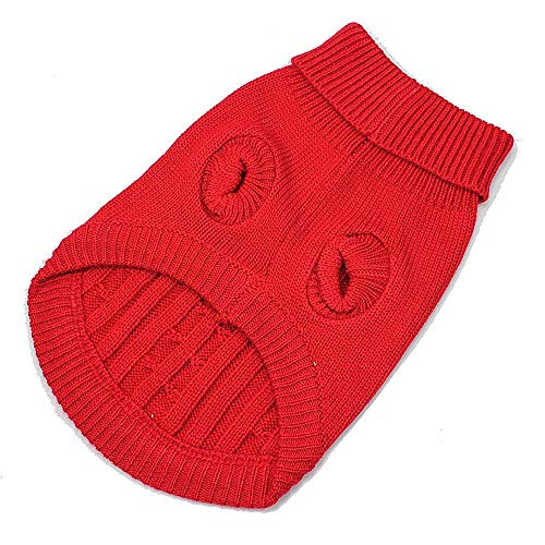 Pet Winter Warm Cute Stripe Vest Soft Knitting Sweater Dog Clothing Pet Supplies S Red 1 Pcs Clever treatment