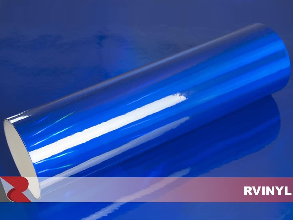 Rwraps Holographic Chrome Vinyl Car Wrap Film in Blue Neochrome - 5ft x 3ft - Vehicle Sheet Roll with Adhesive Back and Air Release Technology