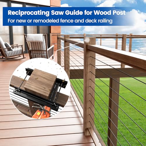Muzata Reciprocating Saw Guide Attachment for Cutting 6x6 Fence and Deck Posts M080