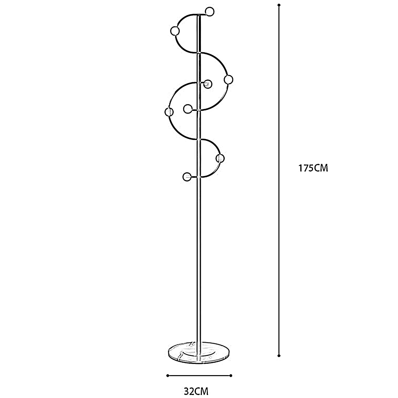 Appendiabiti Da Terra, Appendiabiti In Metallo, Appendiabiti, Appendiabiti A Forma Di Albero Con 6 Ganci, Opzioni In 4 Colori, Per Vestiti, Cappelli, Borse, Per Soggiorno, Camera D