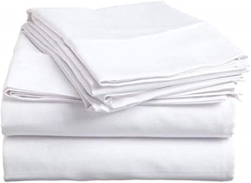 Full Sheets - Hotel Luxury 600 TC Bed Sheet Set - 4 Piece Set - 100% Egyptian Cotton, Easy Fit Upto 15' Deep Pocket Fitted Sheets - Full Size, White Solid