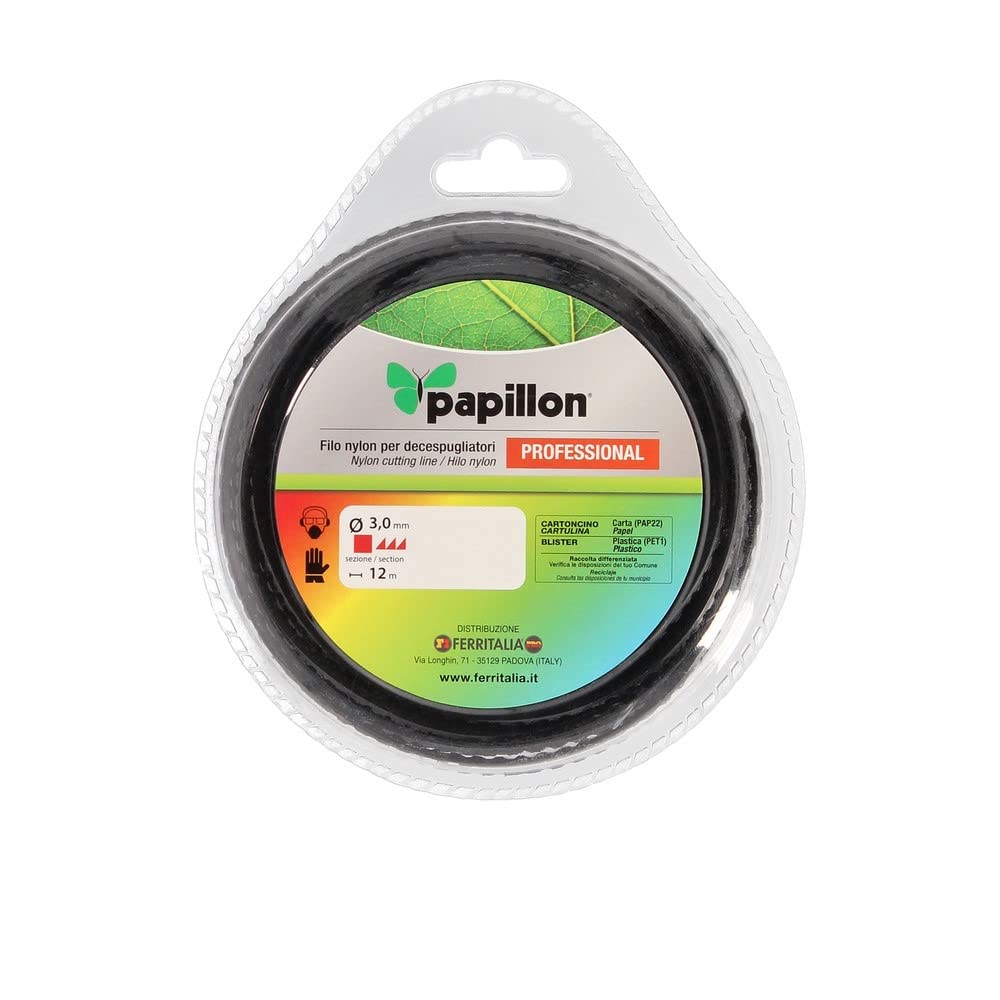 Hilo Nylon Desbrozadoras Cuadrado Trenzado Profesional Ø 3,0 mm. Rollo 12 Metros. Hilo Nylon Corte Desbrozadores Hierba,