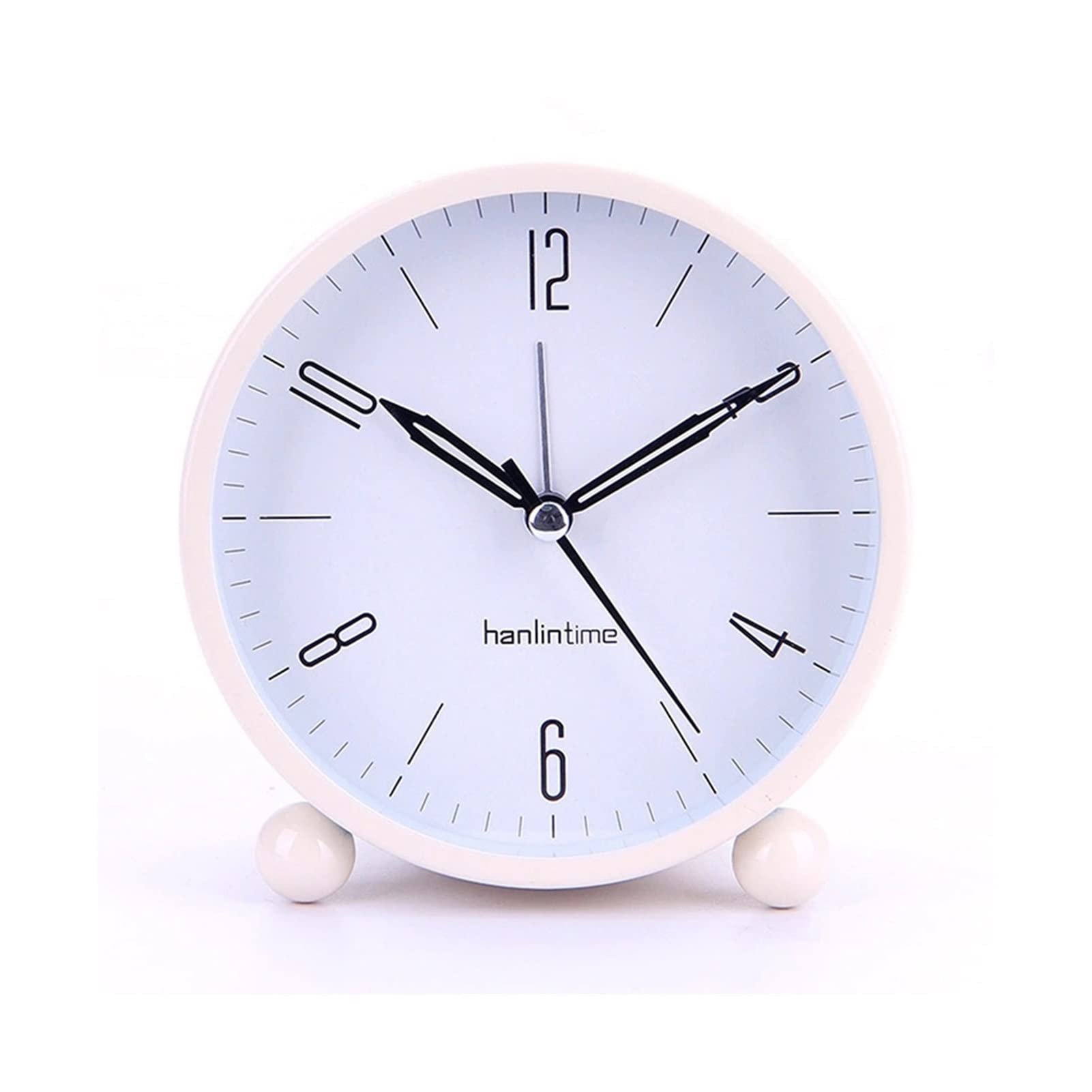SBZIOJHDR alarm clock, Alarm clocks bedside for bedrooms,4 Inch Clock Silent Desktop Round Digital With Night Light Metal Luminous Bedroom Bedside Small Decor