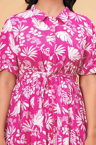 Image of Women's Stylish Floral Printed One-Piece Maxi Dress for Women - Elegant Long Dress