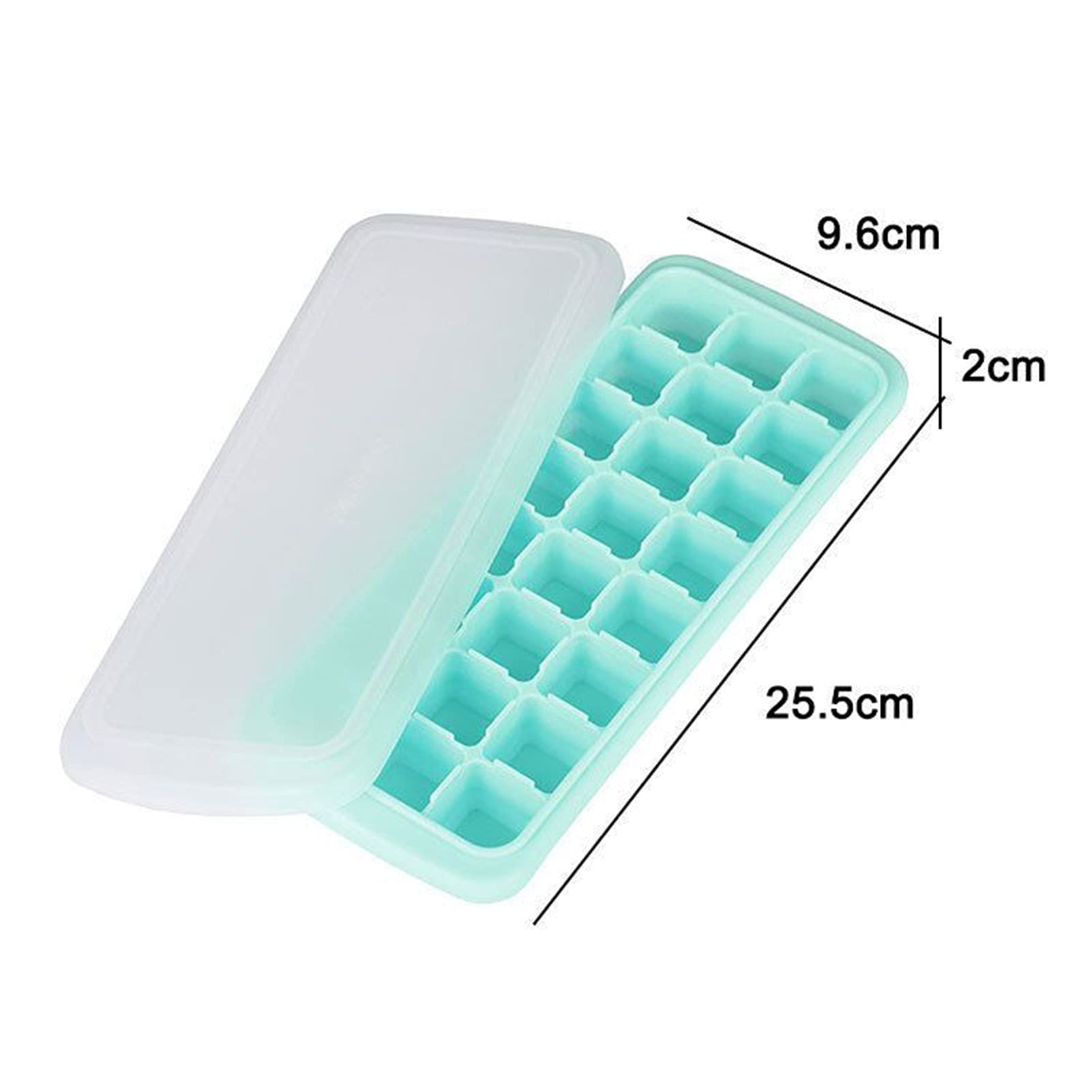 glacio Piccoli vassoi in silicone per cubetti di ghiaccio – stampi flessibili coperti con coperchio, set di 2