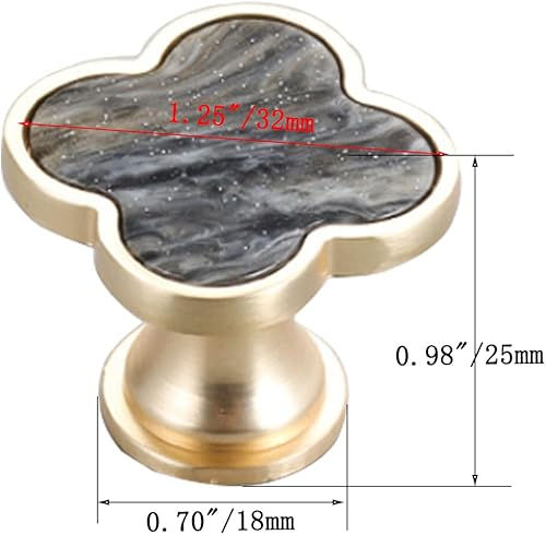 Miniatura 2 de 6 pomos de trébol para pintura de tinta, pomos de cajón para armario, manijas de armario para el hogar, baño, tiradores multiusos, pomos de aleación