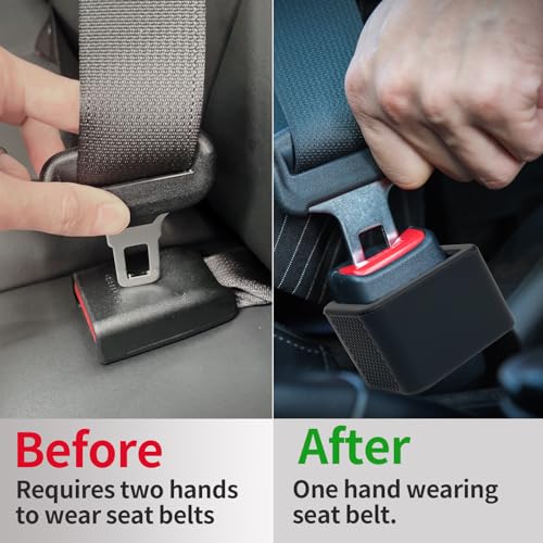 image for Guyemnat 2 Pack Silicone Seat Belt Buckle Holder, Seat Belt Buckle Boo