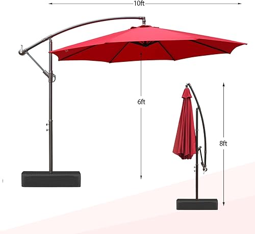 Miniatura 2 de BPS Sombrilla de mesa para exteriores, sombrilla de mercado, toldo cuadrado y base de cruz, para jardín, patio trasero, patio, piscina