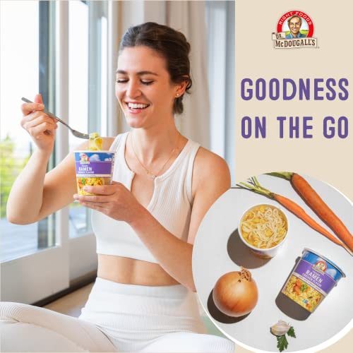 Dr. McDougall's Vegan Classic Savory Ramen Noodle Soup Cup - Organic Ramen Noodles, Non-GMO, Plant-Based Instant Soup - No Seed Oils, No Palm Oil - Just Add Water - 1.8 oz (Pack of 6)