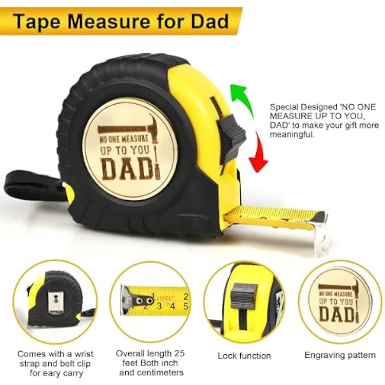 Tifeson 8PCS Father Day Gifts, Gifts for Dad from Daughter Son Kids Wife Includes Tumbler, Tape Measure, Socks, Card for Fathers Day, Dad Birthday Gift
