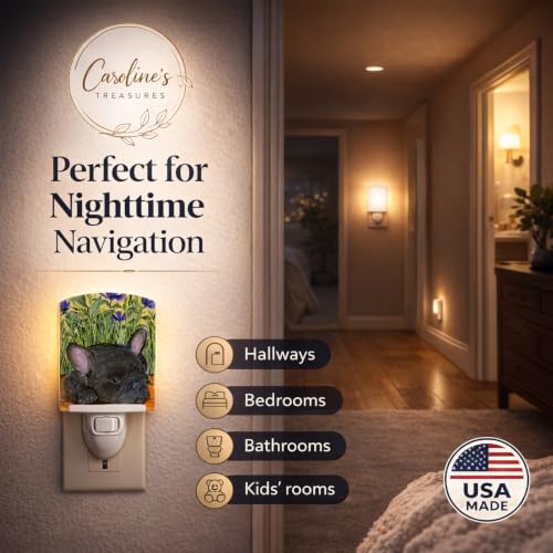 Caroline's Treasures SS8674CNL French Bulldog Ceramic Night Light Compact, UL-Certified, Ideal for Bedroom, Bathroom, Nursery, Hallway, Kitchen, 6x4x3, Multicolor by Caroline's Treasures - Used condition - Image 3