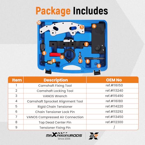 Lock Timing Tool Kit M52TU M54 M56 pour Bloquer Arbre à Cames sans Jeu