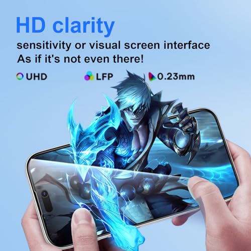 Image of OneFish Full Edge Coverage Tempered Glass Screen Protector for IPhone 15 /IPhone 14 Pro 6.1 inch, 2 Pack Edge Reinforcement, Self-Aligning Installation, Case Friendly HD Screen Protectors