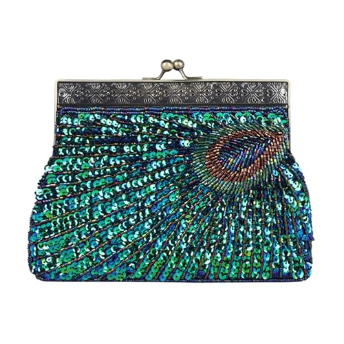 Pochette soirée bleue élégante en polyester souple et résistant