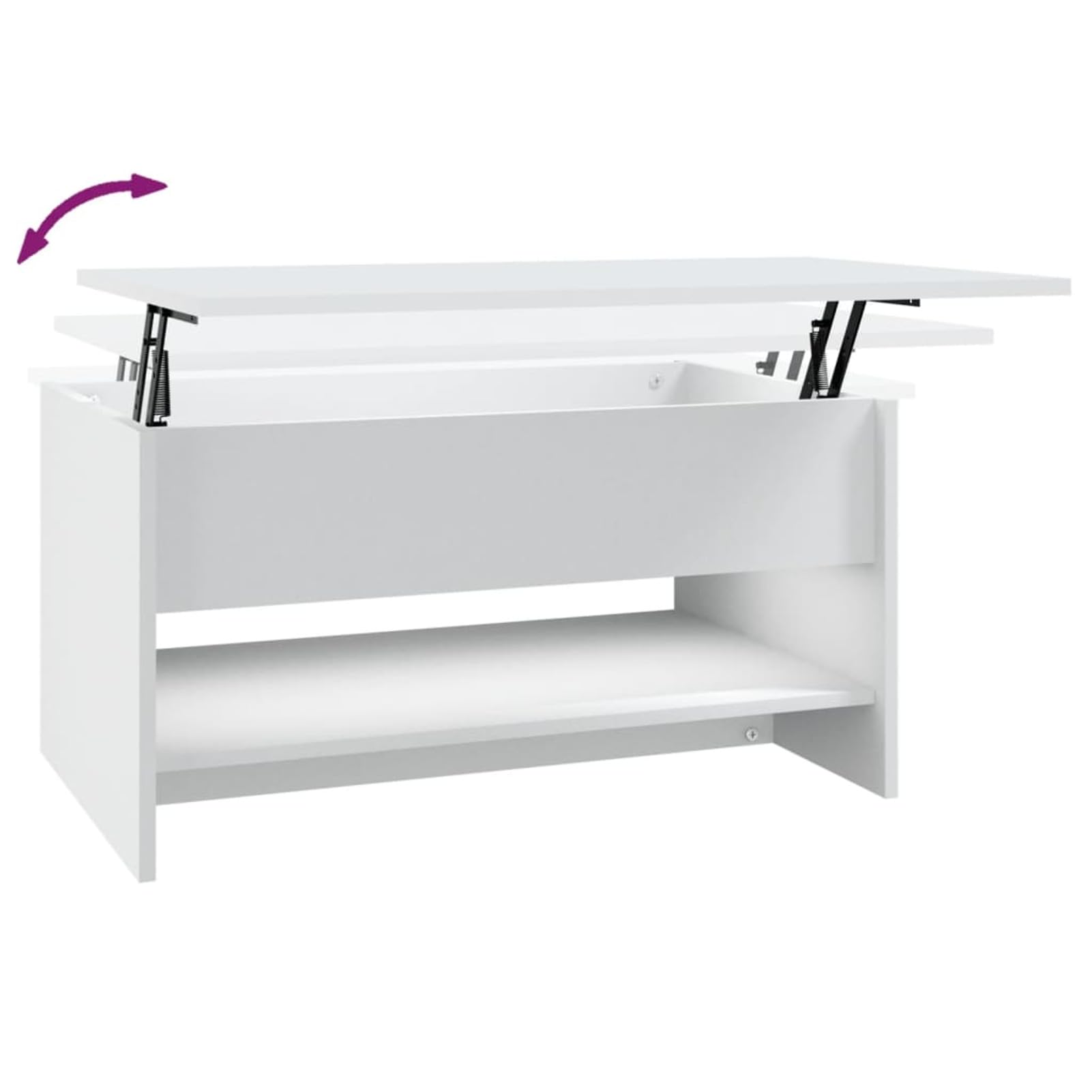 Homgoday Table basse blanche 80 x 50 x 40 cm en bois d'ingénierie, table d'appoint pour canapé, table d'appoint pour salon, salle de réception d'invités, chambre à coucher et mobilier de bureau