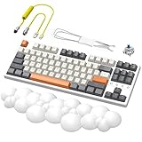 ワイヤレスゲーミングキーボードとリストレストパッドとカスタムコイル状USB Cケーブル、トリプルモードTKLホットスワップ可能なタクタイルスイッチ、LIGHTSYNC RGB、メカニカルキーボードパームレスト PC PS5 PS4 Xbox Mac-3用 1キット