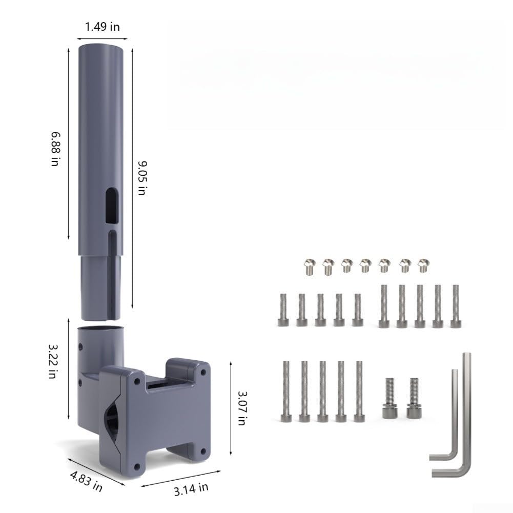 Starlink - Staffa di montaggio per mini camper con adattatore per tubo, morsetto flessibile per palo da 2,3 a 4,5 cm, in metallo grigio