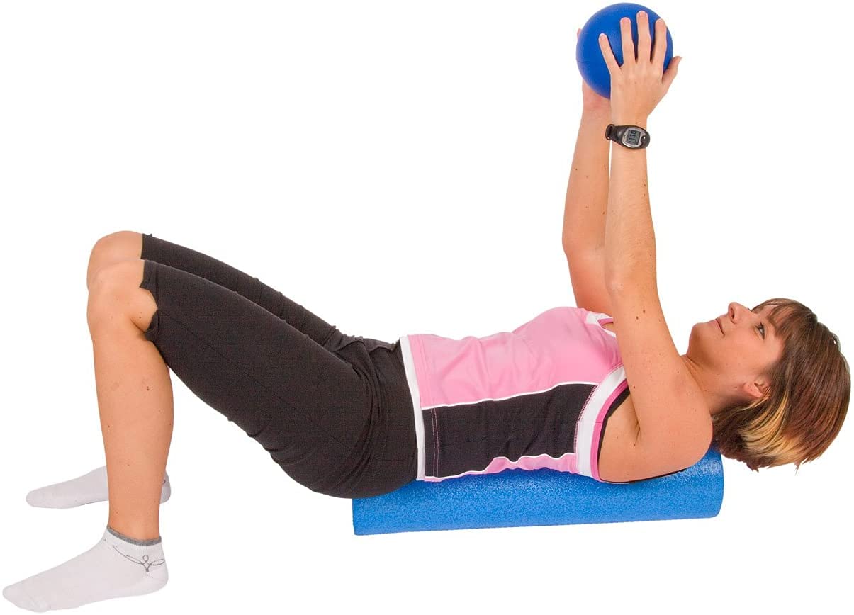 NMC Pilatesrolle blau 90x15cm Pilates Yogarolle Gymnastik Fitness Foam Rolle Comfy