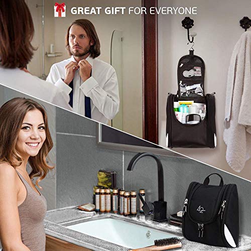 42 Travel Hanging Toiletry Bag – Large Kit Organizer For Men & Women – Spacious & Compact, 17 Compartments For All You Need - Strong Zippers, Sturdy Hook, Water Resistant #TOP2