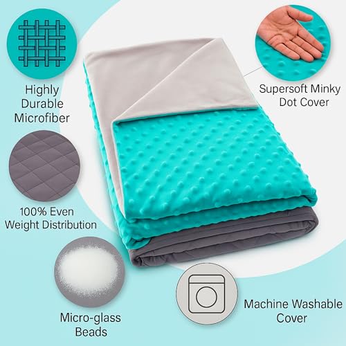 Image of Super Soft Weighted Blanket for Kids with Removable Cover - Children Heavy Blanket for Girls - Kids Weighted Blankets