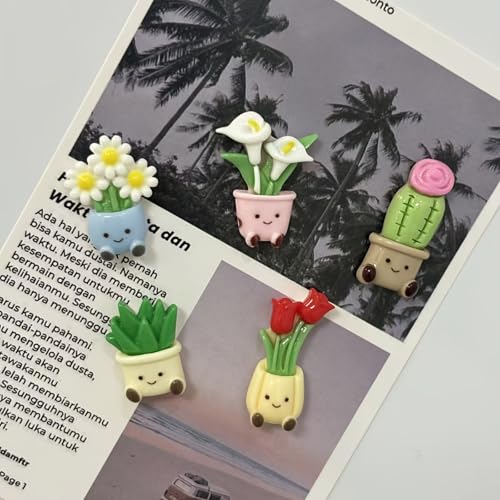 5 Imanes Decorativos de Flores para Refrigerador miniatura 1