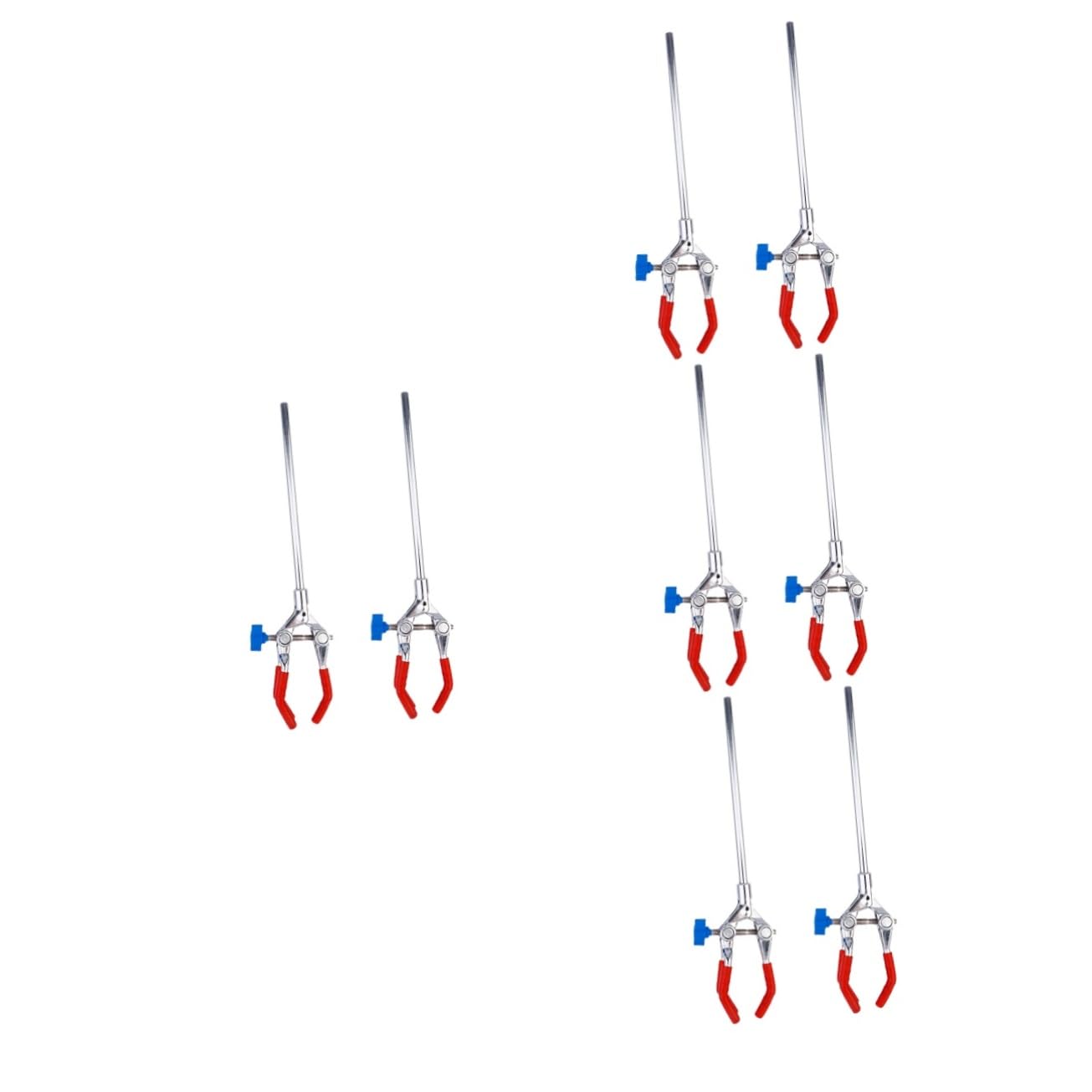 SOLUSTRE 8pezzi Pinza Da Laboratorio Regolabile Acciaio Inossidabile Clamps Prong Per Provette e Becher Accessorio Per Esperimenti Laboratorio