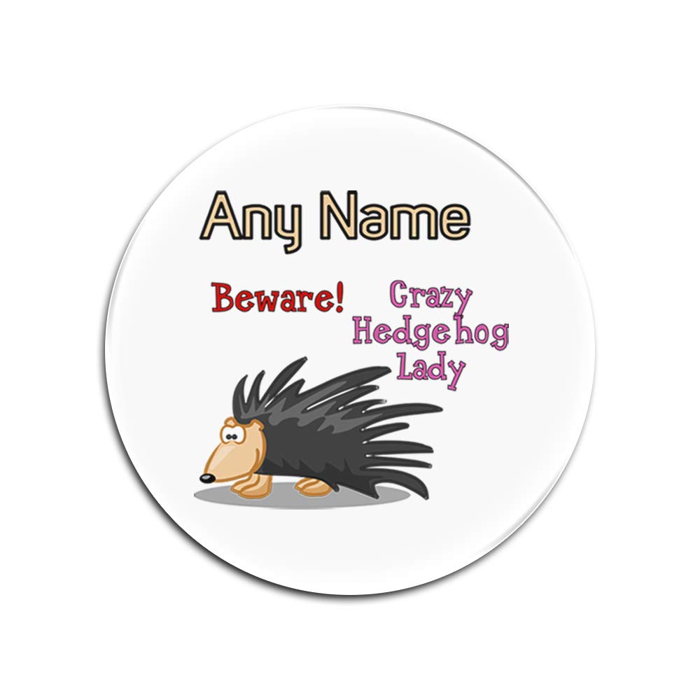 Dessous-de-verre ronds en verre Crazy Hedgehog Lady blanc anti tache de table