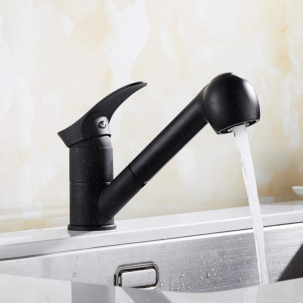 キッチンシンクの蛇口、ソリッド真鍮シングルハンドルキッチン蛇口 Amazon | 真鍮キッチン蛇口黒/白のペイントスプレーは、ドットと黒の