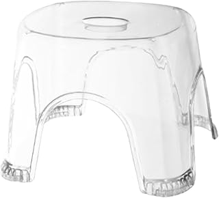 Yiohejy Taburete de ducha transparente, banco de ducha transparente, taburete de esquina transparente, antideslizante e impermeable, silla de inodoro portátil, para baño, mesita de noche, espacio de