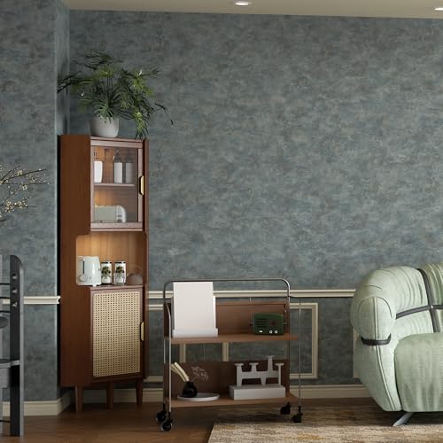 Extra Wide Peel and Stick Wallpaper Blue/Gray Textured Wallpaper 31.5"x354"