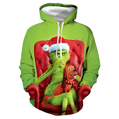 Zaima Sudaderas con Capucha NavideñAs para Hombres Sudadera Divertida De Navidad 3D Fiesta con Estampado De Halloween Ropa De Mujer Feliz Personalizado Lindo SuéTer con Capucha