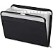 Pendaflex 13-Pocket Fabric/Poly Expanding Zip File, A-Z, Monthly & Blank Adhesive Labels, Letter Size, Black Fabric Cover, Poly Dividers (84087BLK)