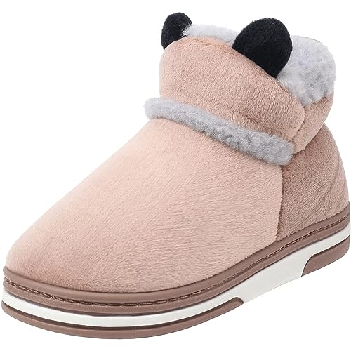 GAENZA Thick Cute Baby Shoes Winter Home Children's Cotton Shoes Thickened Warm Wool Slippers Bag Heel Non-Slip Soft