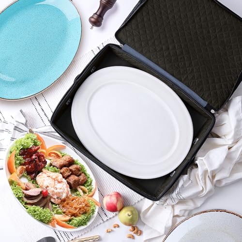 Image of Hearth & Harbor Platter Storage Cases, China Storage Containers, Blue