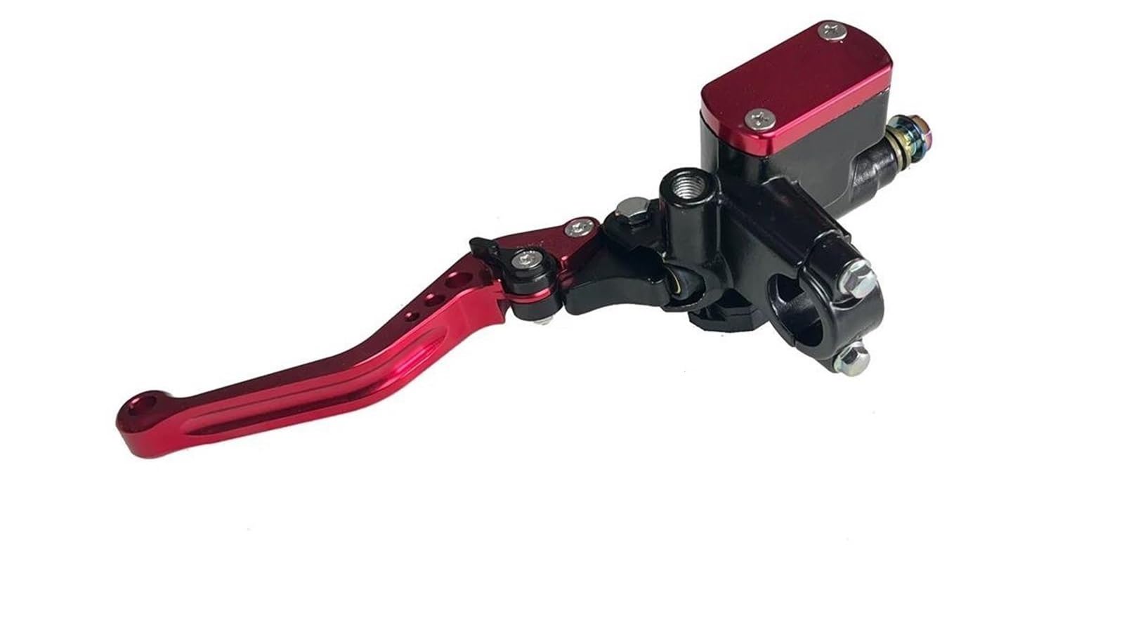 Foymgmspap Red Left 7 Colors Motorcycle 7/8" 22 Mm With M 10 Mirror Hole Clutch Brake Pump Master Cylinder Piston 14 Mm Hydraulic Pump Brake Clutch Grips Levers(Red Left)