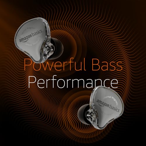 Image of Amazon Basics Pro Series IEM Wired Earphones | HiFi Dynamic Driver |3.5 mm Plug | Silver-Plated OFC Cable | 0.75mm Detachable Cable | 3.5mm Plug | for Audiophiles & Musicians | Black