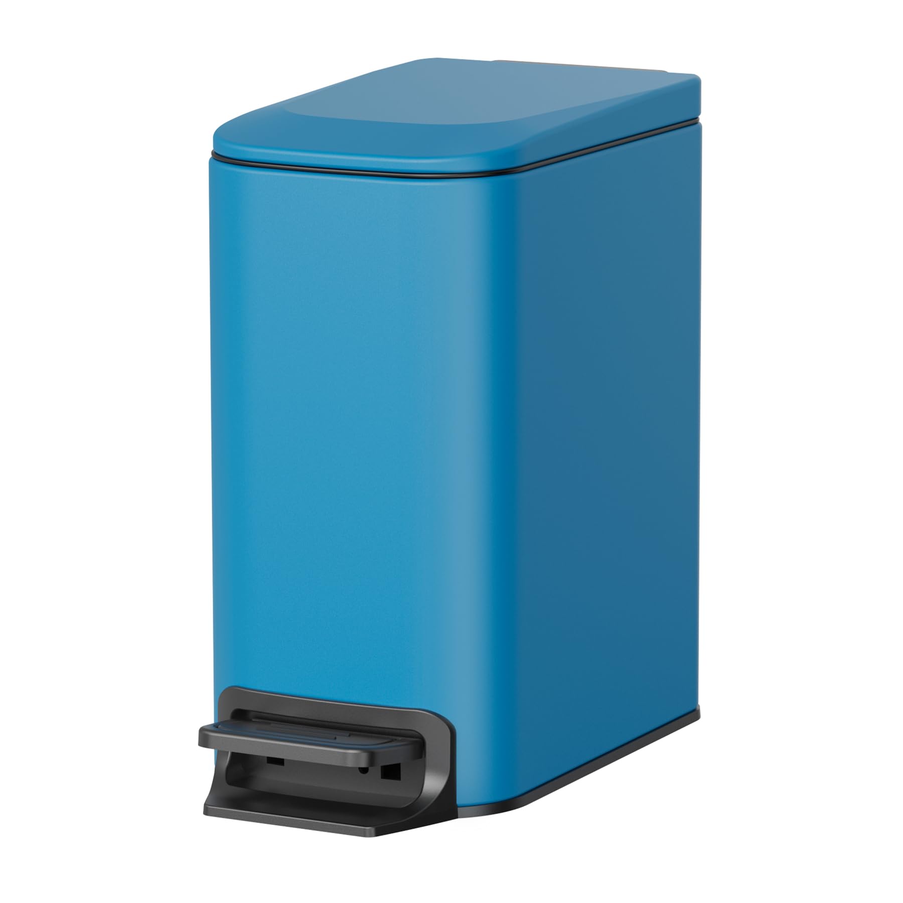 Photo 1 of Cesun Small Bathroom Trash Can with Lid, 1.6 Gal, Soft Close, Blue