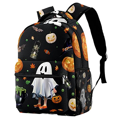 Sac à dos d'école d'Halloween en twill pour ordinateur portable de fille et garçon