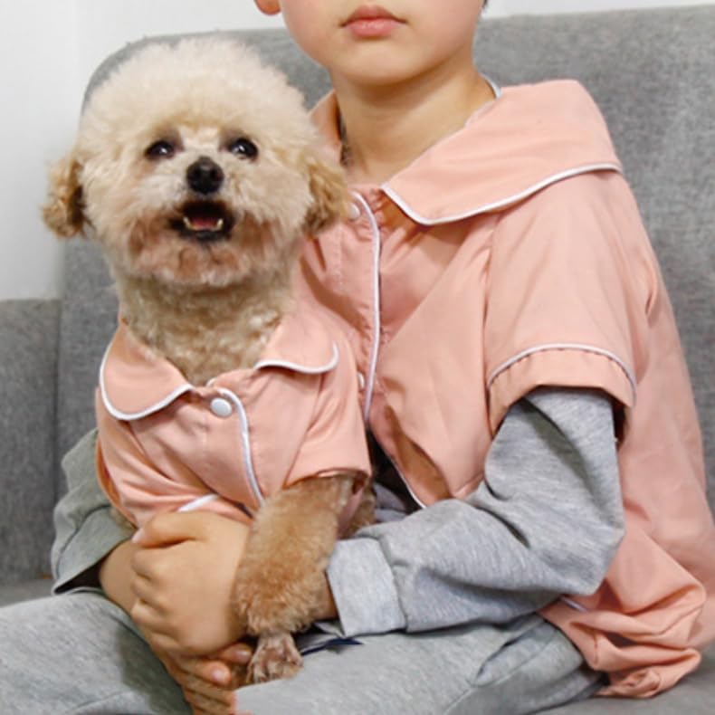 Pijama para perro L en pack de 3 ropa de dormir gris rosa y verde para mascotas de dos patas 7