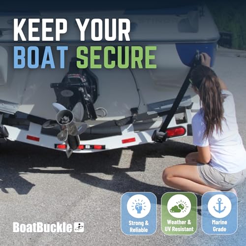 BoatBuckle Retractable Transom Tie Down Strap – Bolt On Retractable Ratchet Strap for Boat Trailer, Replaceable Boat Buckle for F08893, Intended for Freshwater Environments, 2x43 Inch, 1-Count | Storage Bag Not Included, Mount Hardware Included, Heavy Duty Webbing, Self Retracting Design Keeps Strap Neatly Stored Away - Image 3
