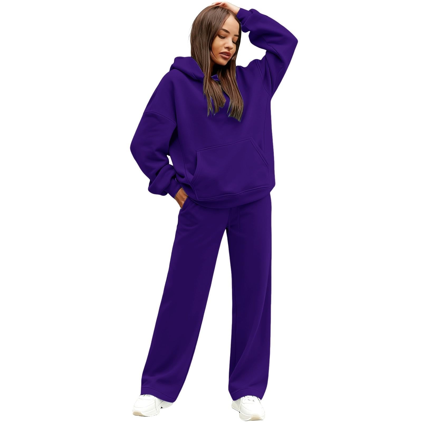 2 Piezas Mujer Trabajo Cintura del Imperio Invierno Atuendo Manga Larga Simple Confortable Color Sólido Cuello