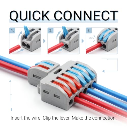 Image of XELYTON Wire Clip Connector, Universal Connection Terminals, Circuit Inline Splices Electric Connectors, Quick Connect & Freely Assemble Electrical Splicing Kit for Compact (2 in 6 Out, 20)