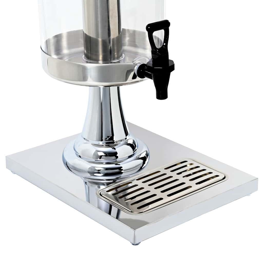Dispenser di bevande in acciaio inox da 8 litri, con scomparto per ghiaccio e vaschetta antigoccia, ideale per buffet, feste, barbecue, cucina, sala da pranzo, bar e catering